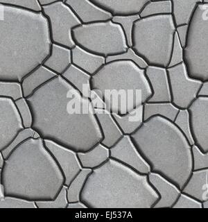 Gray Figured Paving Slabs which Imitates Natural Stone. Stock Photo