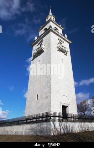 Dorchester Heights Memorial tower in Thomas Park, South Boston Massachusetts, USA Stock Photo