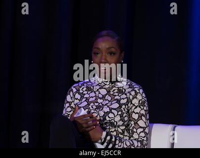 Brooklyn, NY, USA. 21st Mar, 2015. Estelle at arrivals for Art for Amnesty Press Launch, New York Marriott at the Brooklyn Bridge, Brooklyn, NY March 21, 2015. Credit:  Lev Radin/Everett Collection/Alamy Live News Stock Photo