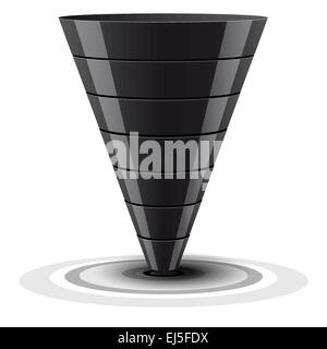 Black conversion or sales funnel with target. Vector graphics Stock Vector
