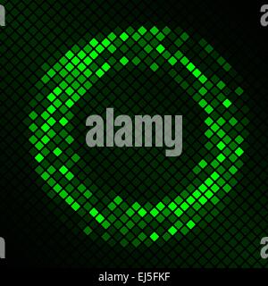 Mosaic with green plasma circle effect, vector illustration Stock Vector