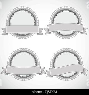 A set of vintage design labels and badges, vector illustration Stock Vector