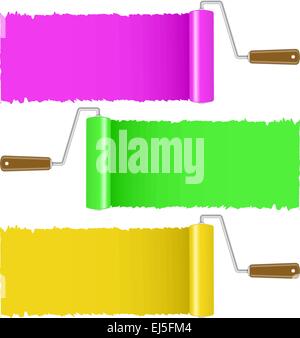 vector set of artist colorful paint brushes isolated on white ...