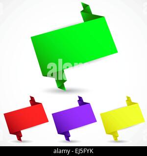Set of origami speech bubble, vector illustration Stock Vector