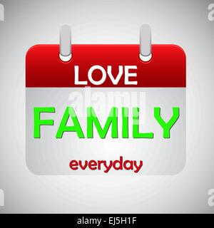 Love family everyday calendar icon, vector illustration Stock Vector