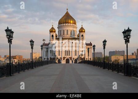 Cathedral of Christ the Saviour in Moscow in the morning Stock Photo