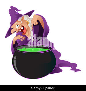 Vector image of an evil Cartoon Witch Stock Photo