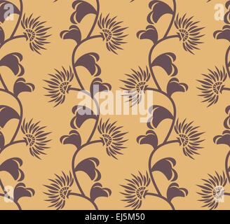Vector immage of seamless pattern with flowers Stock Photo