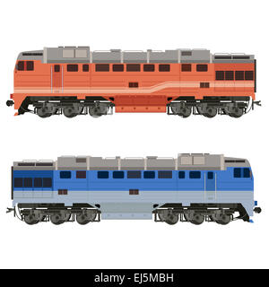 Vector image of an real-looking shiny Locomotive Stock Photo