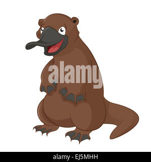 Vector image of funny cartoon animal platypus Stock Photo