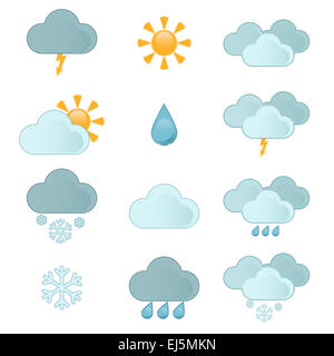 Vector image of some blue Weather icons Stock Photo