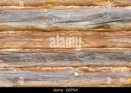 Wooden background - part of log cabin Stock Photo