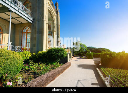 Beautiful park in Vorontsov's palace in spring Stock Photo