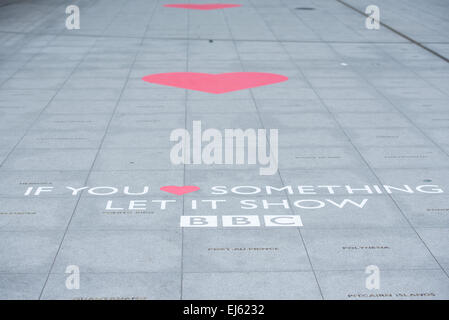 London, UK. 22nd Mar, 2015. General views of the BBC Broadcasting House courtyard in Central London, on Sunday March 22, 2015. Credit:  Heloise/Alamy Live News Stock Photo