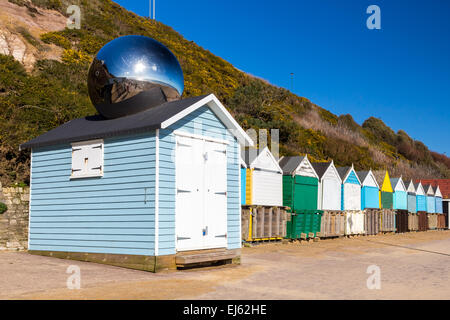 Beach huts at Middle Chine beach Bournemouth Dorset England UK Europe Stock Photo