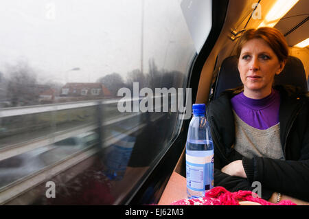 water bottle at a train window Stock Photo - Alamy