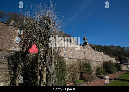 Robert Owen's mill, now a UNESCO World Heritage site, in New Lanark, Scotland, UK. Stock Photo