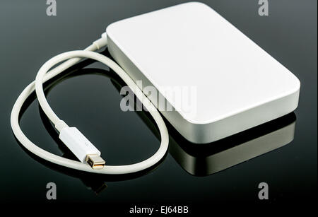 portable hard disc isolated on black Stock Photo