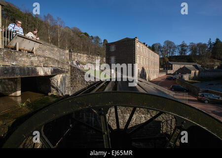 Robert Owen's mill, now a UNESCO World Heritage site, in New Lanark, Scotland, UK. Stock Photo