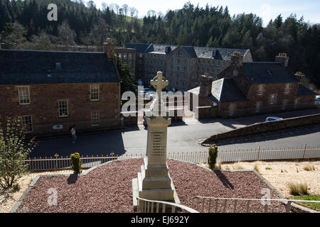 Robert Owen's mill, now a UNESCO World Heritage site, in New Lanark, Scotland, UK. Stock Photo