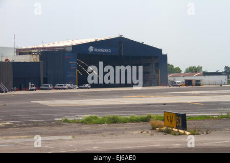 Benito Juarez International Airport Domestic Terminal Aeromexico Hangar in Mexico City Stock Photo