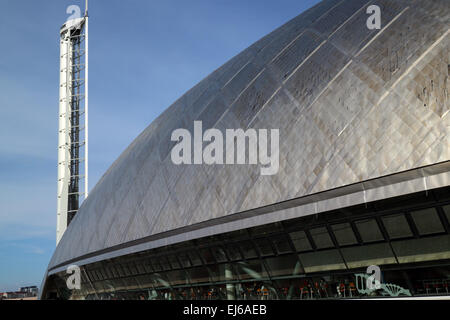 Glasgow science centre mall building and tower pacific quay Scotland uk Stock Photo