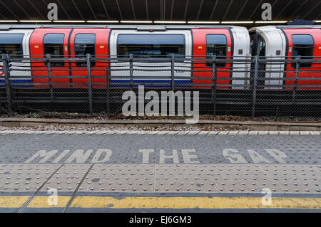 Mind the gap on Stratford station London England United Kingdom UK Stock Photo