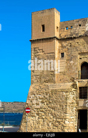 Malta, St Paul’s Bay: Wignacourt Tower, the oldest coastal defence post in Malta. Stock Photo