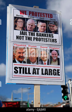 Protestors at an antiwater charges march in Dublin, Ireland Stock