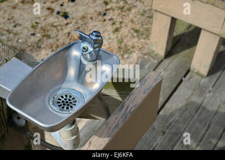 Stainless steel water fountain Stock Photo