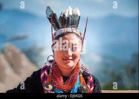 Konyak Girl in Tribal dressing Stock Photo