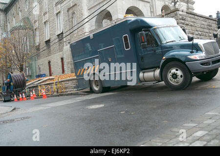 A canadien truck of the electric services Stock Photo