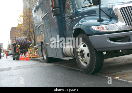 A canadien truck of the electric services Stock Photo