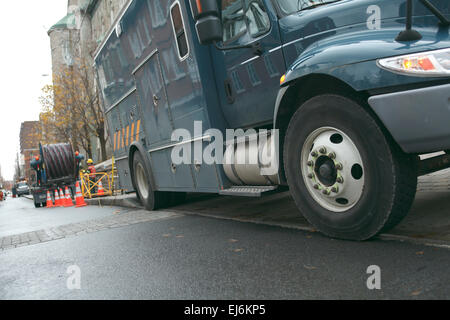 A canadien truck of the electric services Stock Photo