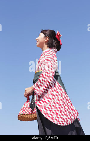 Young Japanese girl in a kimono