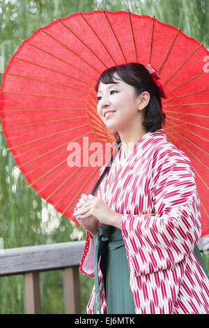 Young Japanese girl in a kimono Stock Photo