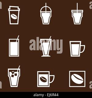 Coffee drinks icons collection, stock vector Stock Vector