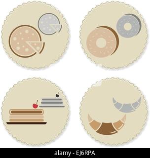 Set of vintage homemade bakery badges, stock vector Stock Vector