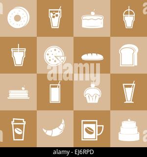 Set of bakery and drinks elements for coffee shop, stock vector Stock Vector