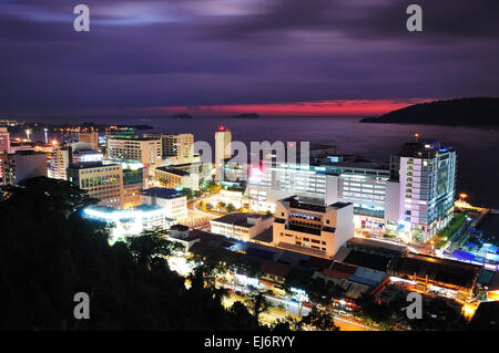 Night scenery of Kota Kinabalu City, Sabah Borneo Malaysia Stock Photo