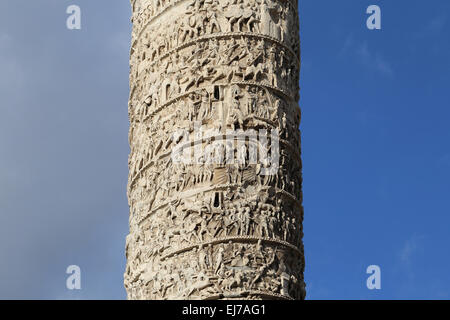 Italy. Rome. Column of Marcus Aurelius. Scene from the Marcomannics Wars. Detail sperial relief. Erected, 180-196. Stock Photo