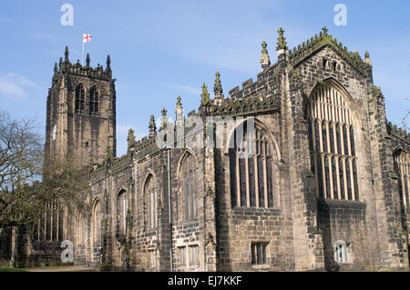 Church of St. John the Baptist  Halifax Minster, West Yorkshire, UK Stock Photo