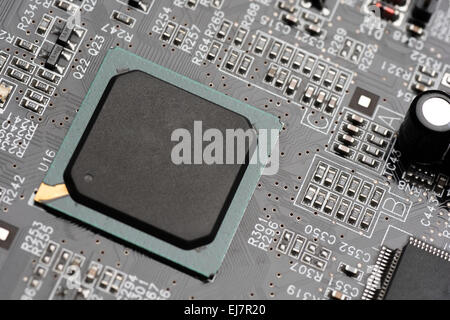 microchip integrated on motherboard Stock Photo