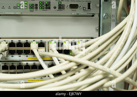 Network LAN patch panel Stock Photo