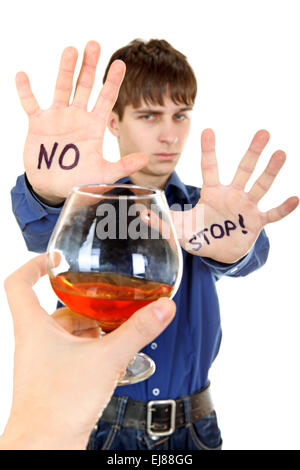 Teenager refuses Alcohol Stock Photo