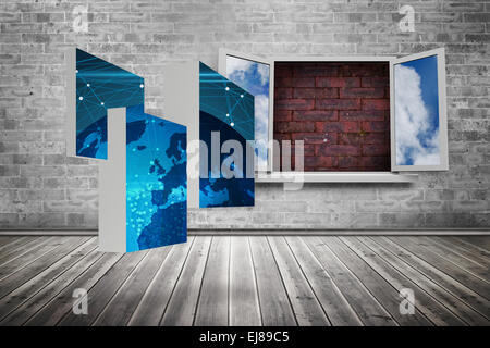 Composite image of earth on abstract screen Stock Photo