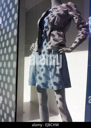 A spring dress in the window of a Gap store in New York on Thursday, March 12, 2015. (© Richard B. Levine) Stock Photo