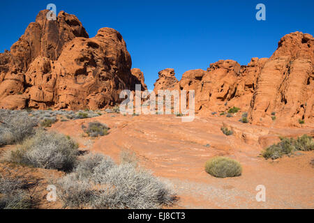 At the Valley of Fire State Park in Nevada Stock Photo