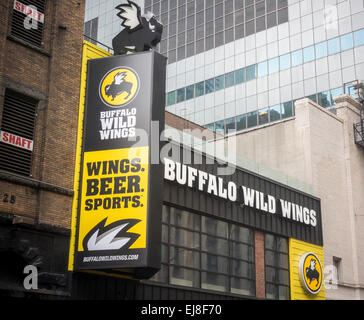 A Times Square branch of the Buffalo Wild Wings restaurant chain in New York on Saturday, March 14, 2015. (© Richard B. Levine) Stock Photo