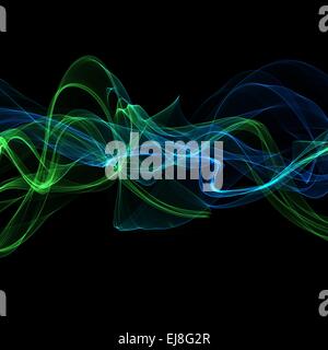 Green and blue abstract waves Stock Photo